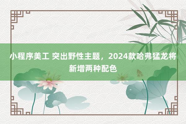 小程序美工 突出野性主题，2024款哈弗猛龙将新增两种配色