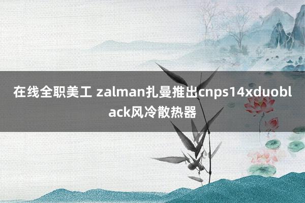 在线全职美工 zalman扎曼推出cnps14xduoblack风冷散热器